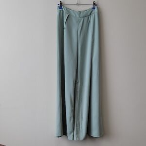 Lulu's blue green Wide-Leg High-Waist Pants